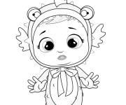 Coloriage B&eacute;b&eacute; Nellie d&eacute;guis&eacute;e en grenouille verte