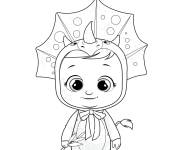 Coloriage B&eacute;b&eacute; Tina d&eacute;guis&eacute;e en Dinosaure