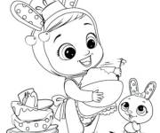 Coloriage et dessins gratuit B&eacute;b&eacute;s mignonnes &agrave; la cuisine à imprimer