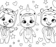 Coloriage Cry babies &agrave; motif coeurs et &eacute;toiles
