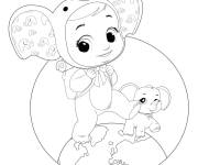 Coloriage El&eacute;phant de Cry Babies
