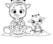 Coloriage Gigi et Gina en mangeant