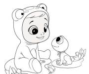 Coloriage Phoebe avec la grenouille mignonne