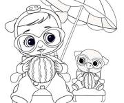 Coloriage Pinky et Penny sous la parassole