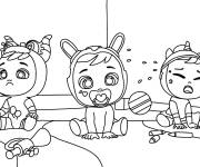 Coloriage Sc&egrave;ne des b&eacute;b&eacute;s qui pleurent