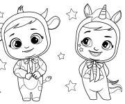 Coloriage Vache et licorne de Cry babies