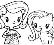 Coloriage et dessins gratuit Equestria Girls et Fluttershy de Cutie Mark Crew à imprimer