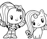Coloriage Equestria Girls et Rarity dessin animé