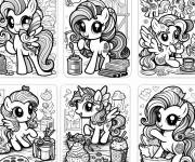 Coloriage H&eacute;ro&iuml;nes de Cutie Mark Crew en conception
