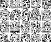 Coloriage Tous les personnages de My Little Pony Cutie Mark Crew magique