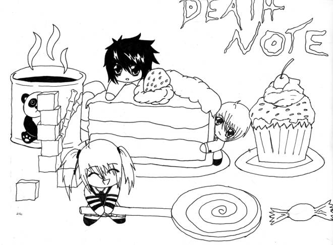 Coloriage et dessins gratuits Death Note Chibi facile à imprimer