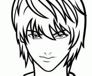 Coloriage et dessins gratuit Death Note Light Yagami stylisé à imprimer
