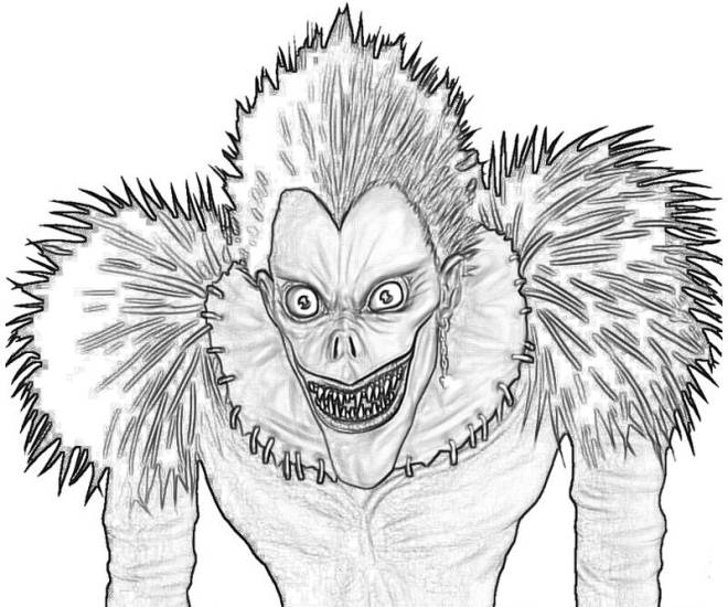 Coloriage et dessins gratuits Death Note Ryuk Manga à imprimer