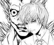 Coloriage et dessins gratuit Death Note Yagami et Ryuk à imprimer