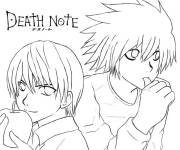 Coloriage Light et L dans Death Note