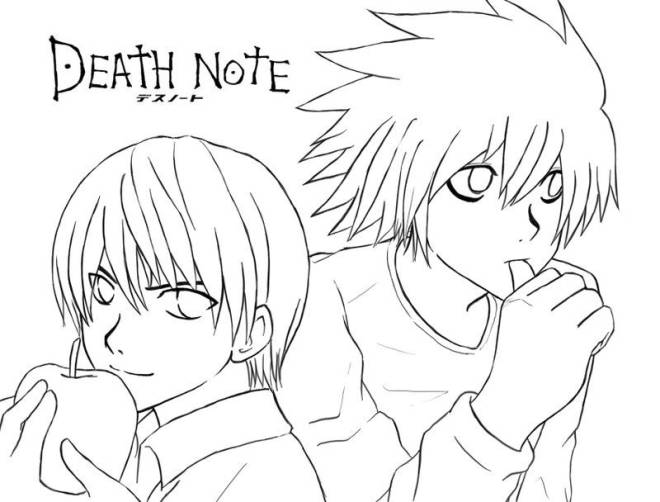 Coloriage et dessins gratuits Light et L dans Death Note à imprimer