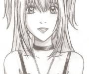Coloriage Misa dans Death Note au crayon