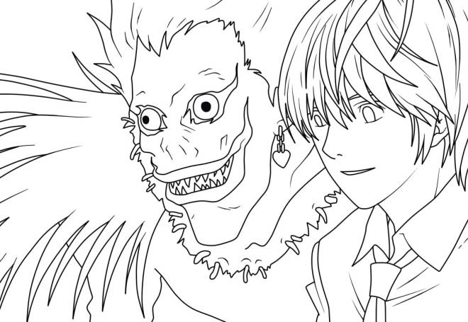 Coloriage et dessins gratuits Ryuk monstre de Death Note à imprimer