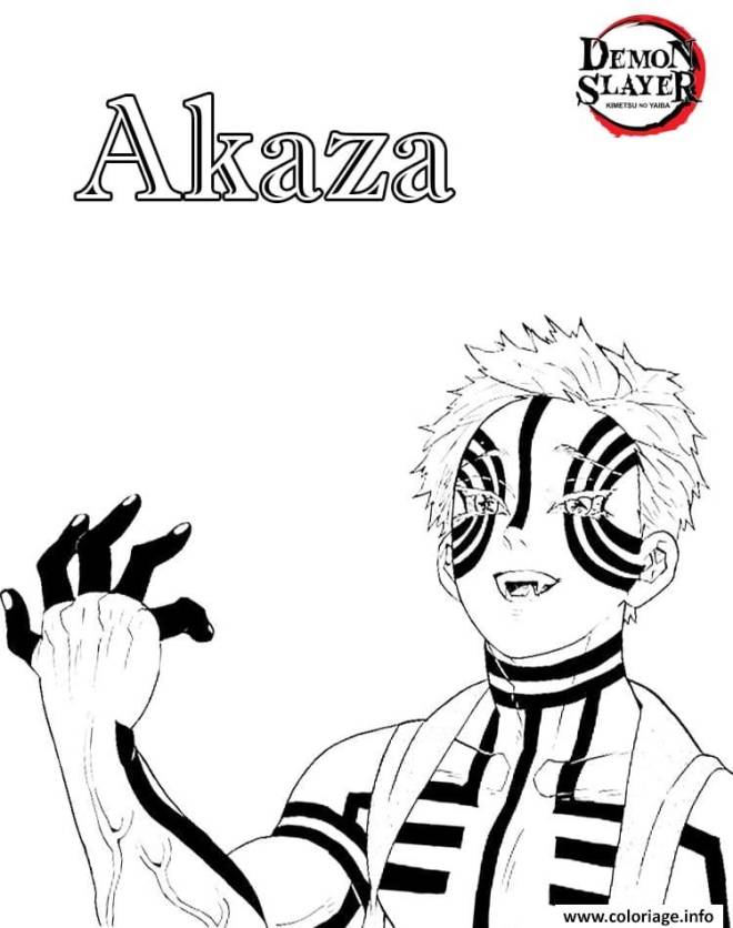 Coloriage et dessins gratuits Akaza de l'Anime Demon Slayer  à imprimer