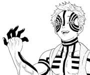 Coloriage Akaza puissant de Demon Slayer 