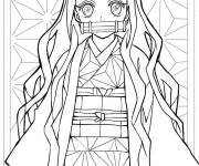 Coloriage Belle Nezuko Demon Slayer