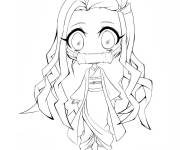 Coloriage Chibi Nezuko Demon Slayer 