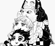 Coloriage Demon Slayer facile