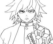 Coloriage Demon Slayer Giyu Tomioka 