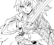 Coloriage Giyu Tomioka Kimetsu no Yaiba