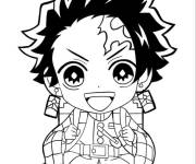 Coloriage Kawaii Demon Slayer 