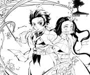 Coloriage Kimetsu No Yaiba Manga Demon Slayer