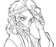 Coloriage Masque Sabito Demon Slayer