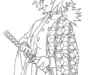 Coloriage Portrait Giyu Tomioka Demon Slayer