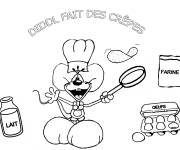 Coloriage Diddk fait des cr&ecirc;pes