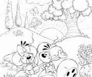 Coloriage Diddl avec Diddlina amoureux