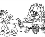 Coloriage diddl avec son cheval