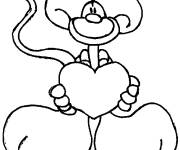 Coloriage Diddl avec un c&oelig;ur
