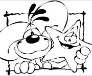 Coloriage Diddl avec un &eacute;toile