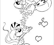 Coloriage Diddl en amour avec Diddlina