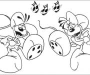 Coloriage Diddl et Diddlina aime chanter