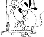 Coloriage Diddl fait de la peinture