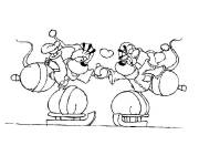 Coloriage et dessins gratuit Diddl patinage sur glace à imprimer