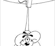Coloriage Diddl sur une pince &agrave; linge de cartoon