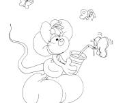 Coloriage Diddlina s'amuse avec la papillon