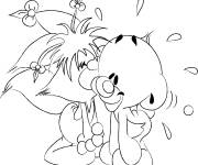 Coloriage et dessins gratuit Le bizou de Diddl à imprimer