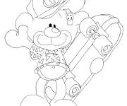 Coloriage Pimboli skateboard Diddl
