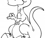 Coloriage et dessins gratuit Portrait d'un petit Dinosaure à imprimer