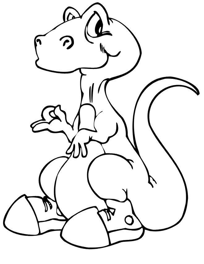 Coloriage et dessins gratuits Portrait d'un petit Dinosaure à imprimer