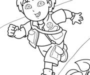 Coloriage Diego en s'amusant dans la nature