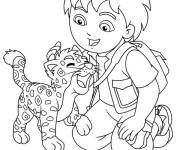 Coloriage Diego et bébé Jaguar